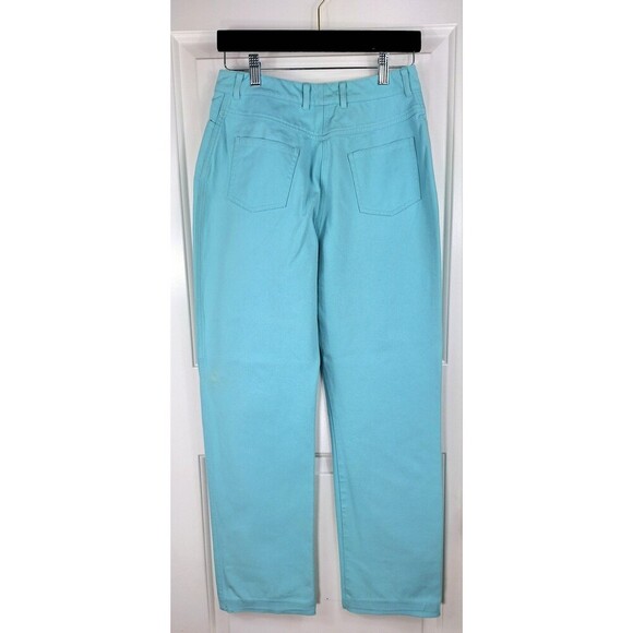 St. John Sport Light Turquoise 5 Pocket Stretch Cotton Pants Size 4 - Picture 2 of 8
